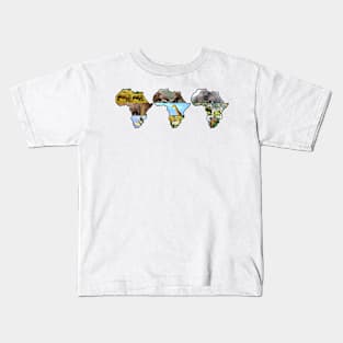 African Wildlife Continent Collage Trio Kids T-Shirt